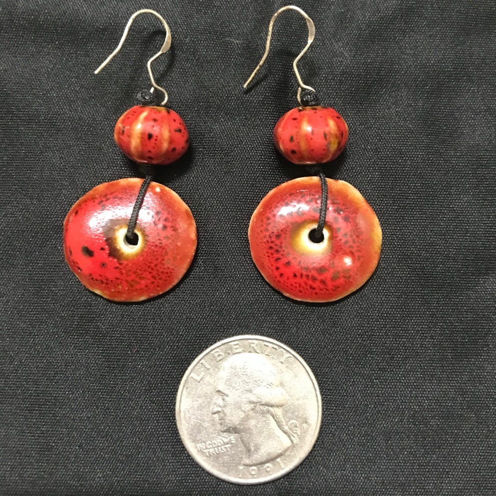 Ceramic and Sterling Earrings